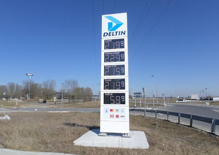 Preisanzeigen im Tankstellenbau